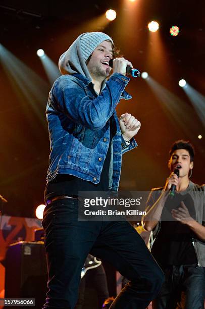 Jay McGuiness of The Wanted performs onstage during Z100's Jingle Ball 2012 presented by Aeropostale at Madison Square Garden on December 7, 2012 in...