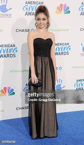 Actress Sarah Hyland arrives at the 2nd Annual American Giving Awards at the Pasadena Civic Auditorium on December 7, 2012 in Pasadena, California.