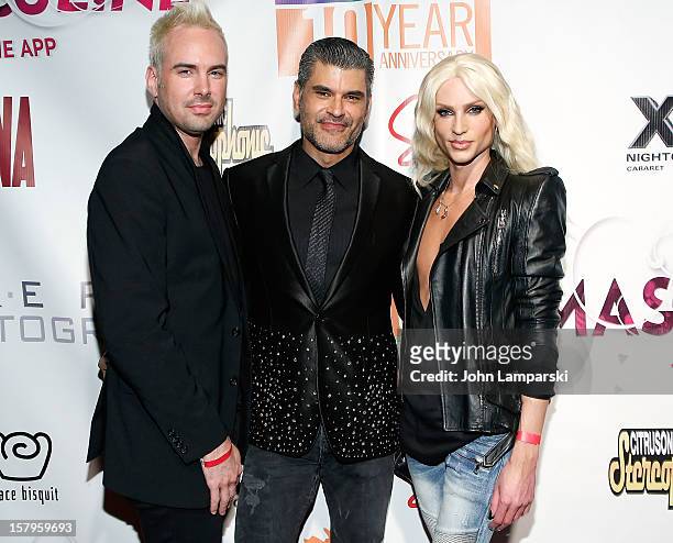 Designer David Blond , Mike Ruiz and Phillipe Blond attend Mike Ruiz' Birthday Gala at XL Nightclub on December 7, 2012 in New York City.