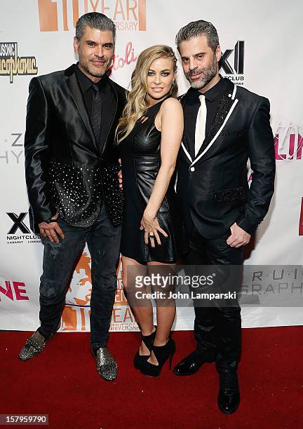 Mike Ruiz, Carmen Electra and Martin Berusch attend Mike Ruiz' Birthday Gala at XL Nightclub on December 7, 2012 in New York City.