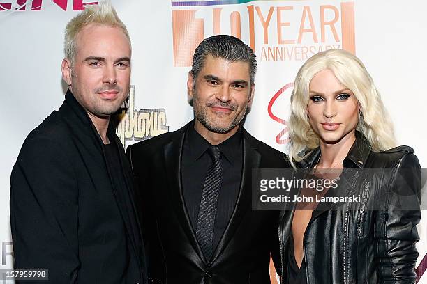 Designer David Blond , Mike Ruiz and Phillipe Blond attend Mike Ruiz' Birthday Gala at XL Nightclub on December 7, 2012 in New York City.