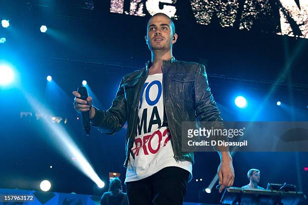 Max George of The Wanted performs during Z100's Jingle Ball 2012 presented by Aeropostale at Madison Square Garden on December 7, 2012 in New York...