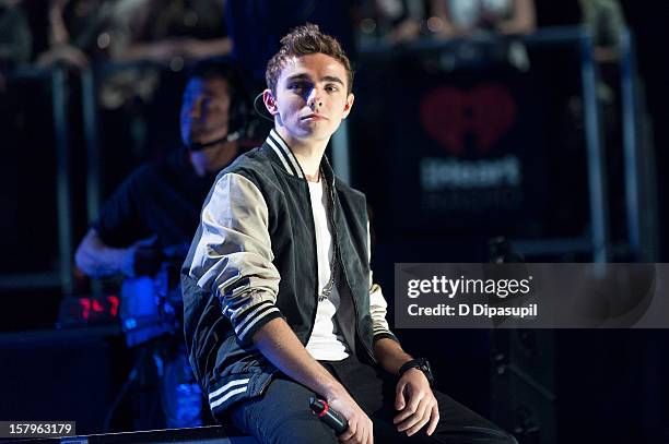 Nathan Sykes of The Wanted performs during Z100's Jingle Ball 2012 presented by Aeropostale at Madison Square Garden on December 7, 2012 in New York...