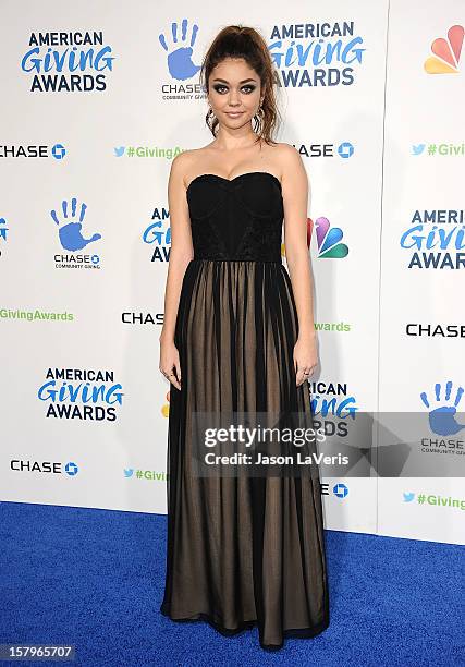 Actress Sarah Hyland attends 2012 American Giving Awards at Pasadena Civic Auditorium on December 7, 2012 in Pasadena, California.