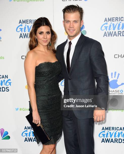 Actress Jamie-Lynn Sigler and Cutter Dykstra attend 2012 American Giving Awards at Pasadena Civic Auditorium on December 7, 2012 in Pasadena,...