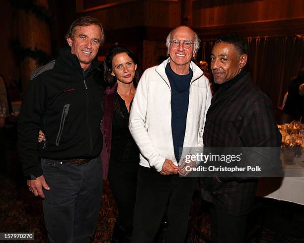 Robert F. Kennedy Jr., Amy Landecker Producer/Writer/Actor Larry David and actor Gianearlo Esosito attend the Deer Valley Celebrity Skifest at Deer...