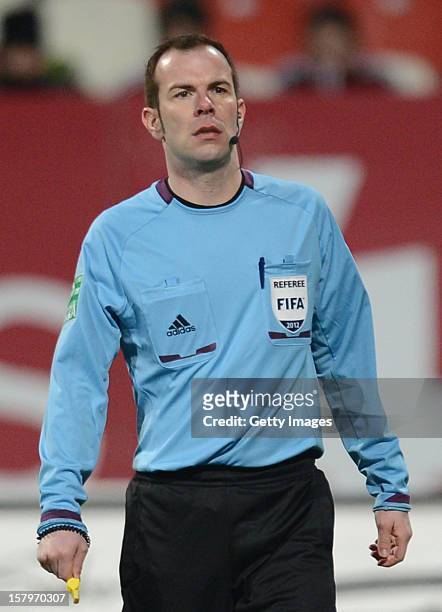 Referee Marco Fritz reacts during the Bundesliga match between 1. FC Nuernberg and Fortuna Duesseldorf 1895 at Easy Credit Stadium on December 8,...