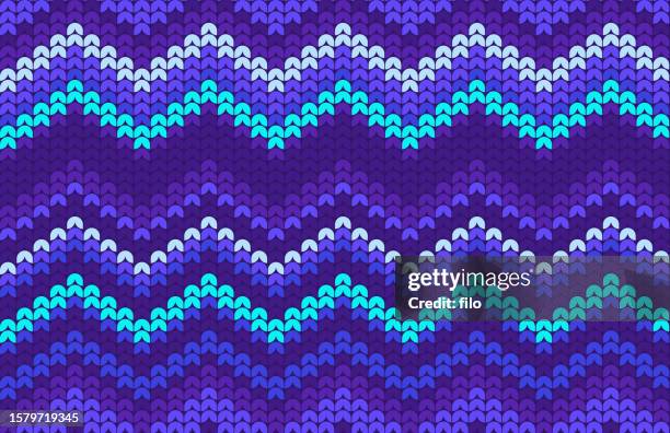 seamless modern winter sweater argyle zig zag stripe pattern - crochet stock illustrations
