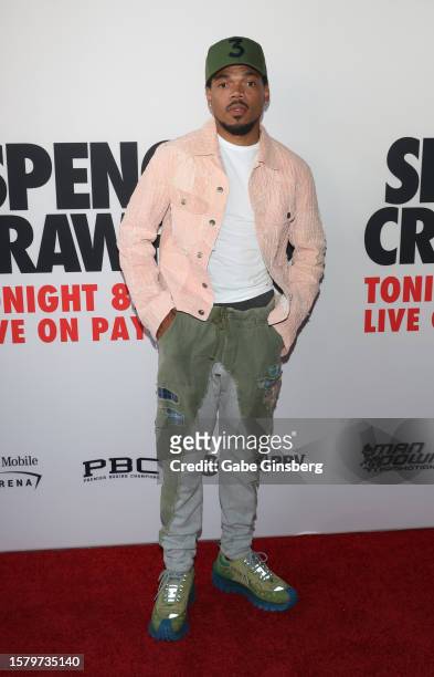 Chance the Rapper attends the welterweight unification title fight between Errol Spence Jr. And Terence Crawford at T-Mobile Arena on July 29, 2023...
