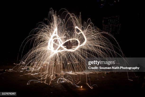 Fire Works Over Delhi City During Diwali, Foto de stock