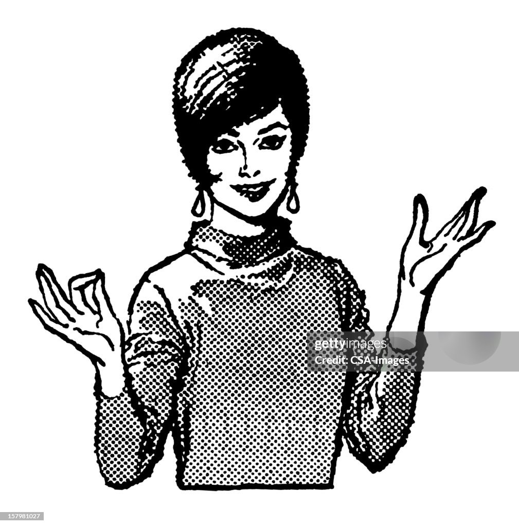 Dark Haired Woman Gesturing