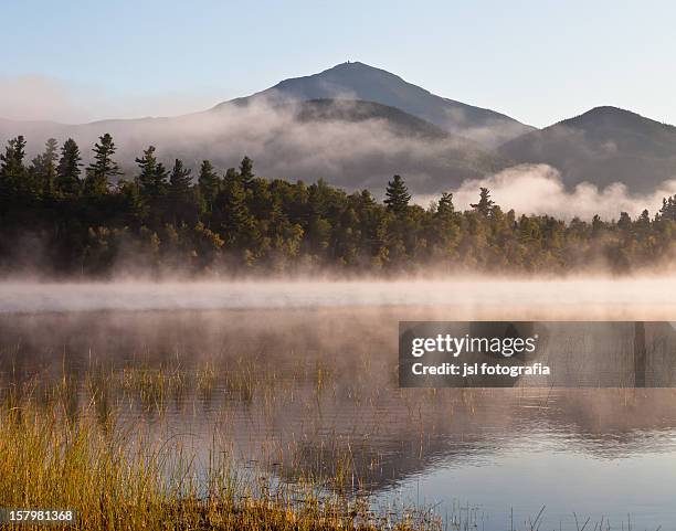 whiteface mountain seen from connery pond - adirondack state park stock pictures, royalty-free photos & images