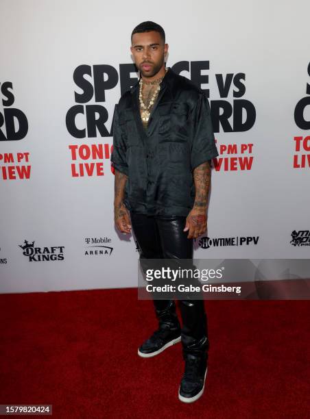 Vic Mensa attends the welterweight unification title fight between Errol Spence Jr. And Terence Crawford at T-Mobile Arena on July 29, 2023 in Las...