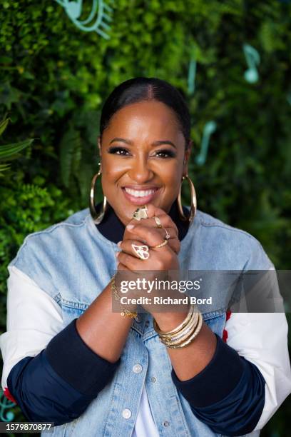 Rapsody poses for a photo backstage during the Blue Note Jazz Festival at Silverado Resort and Spa on July 29, 2023 in Napa, California.