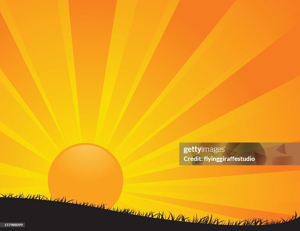 Sunrise Cartoon In Several Yellow Tones High-Res Vector Graphic - Getty  Images