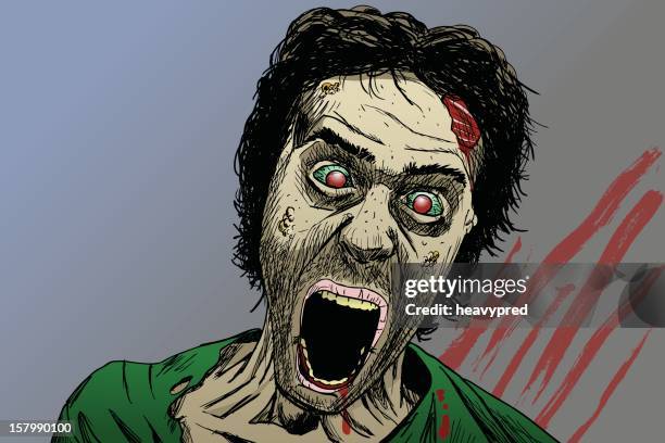 schreckliche zombie illustrationen - apocalypse stock-grafiken, -clipart, -cartoons und -symbole