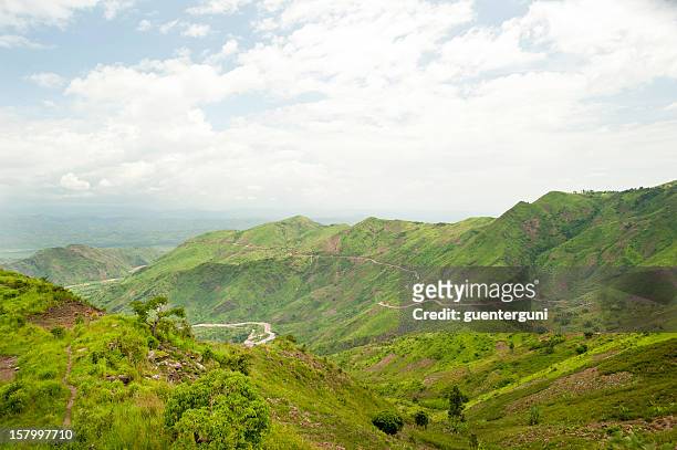 Ruzizi River in the green hills of Burundi