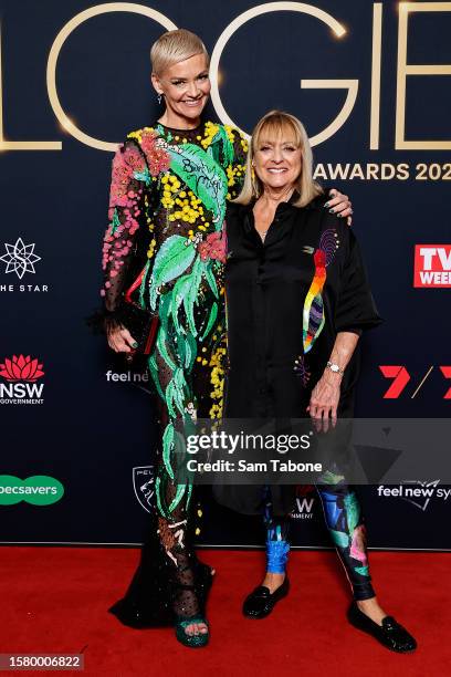 Jessica Rowe and Denise Drysdale attend the 63rd TV WEEK Logie Awards at The Star, Sydney on July 30, 2023 in Sydney, Australia.