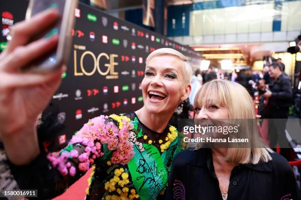 Jessica Rowe and Denise Drysdale attend the 63rd TV WEEK Logie Awards at The Star, Sydney on July 30, 2023 in Sydney, Australia.