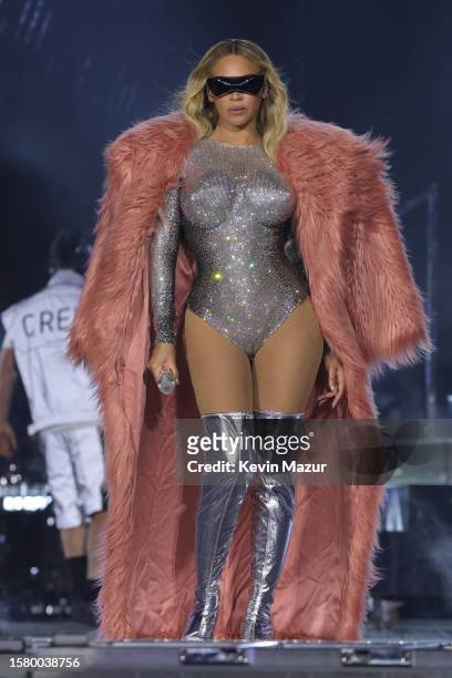 Beyoncé performs onstage during the "RENAISSANCE WORLD TOUR" at MetLife Stadium on July 29, 2023 in East Rutherford, New Jersey.
