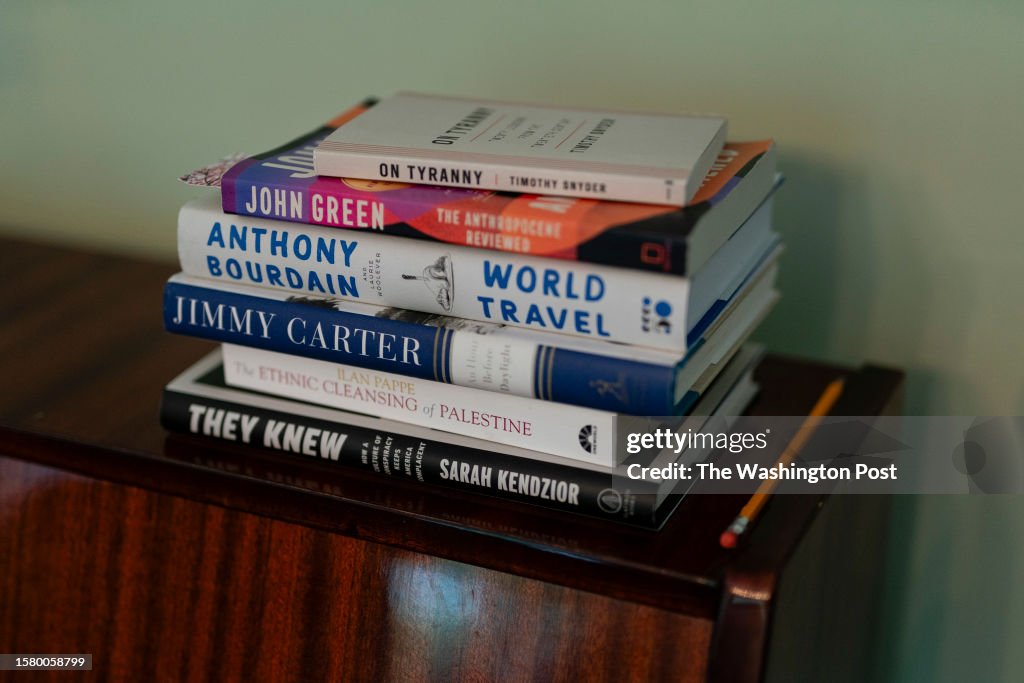 Book Stack Getty MARIETTA, GA - AUGUST 3- A stack of books, including 'On Tyranny', a ...