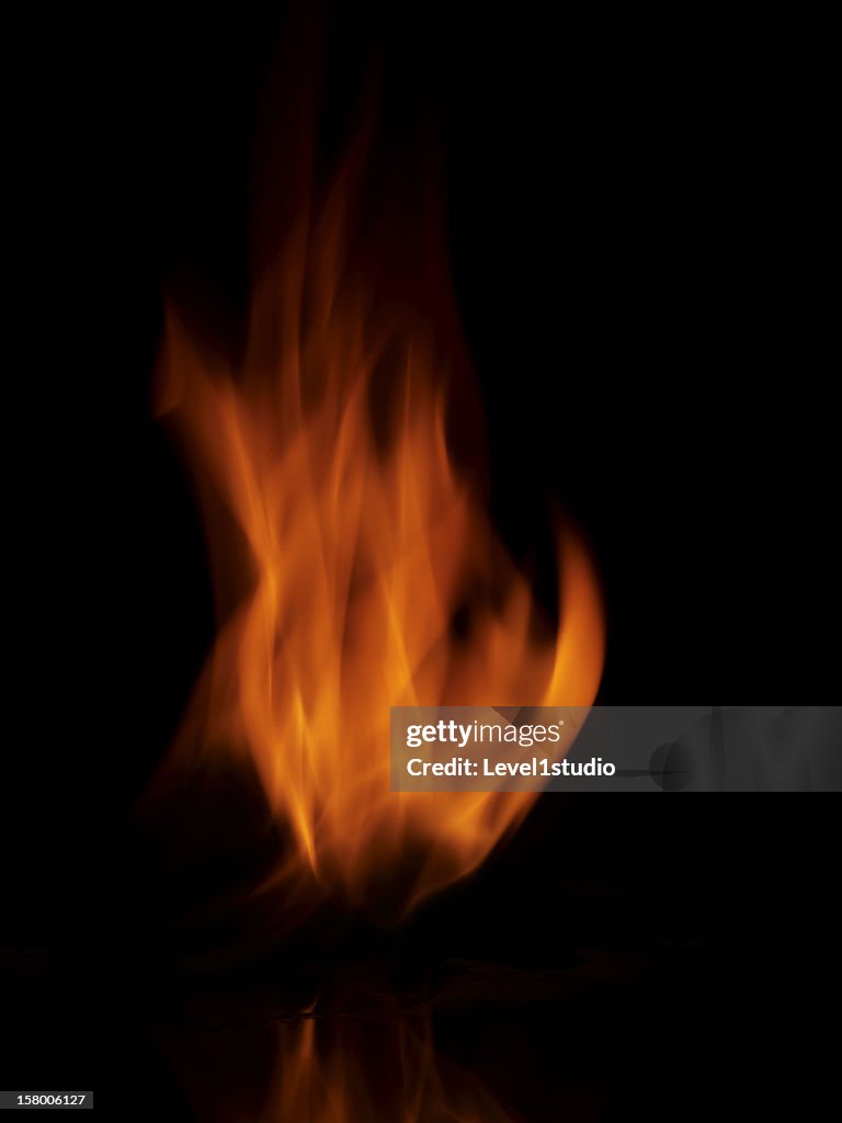 Flames on a black background