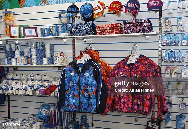 The olympic winter games merchandise shop is seen during the Grand Prix of Figure Skating Final 2012 at the Iceberg Skating Palace on December 8,...