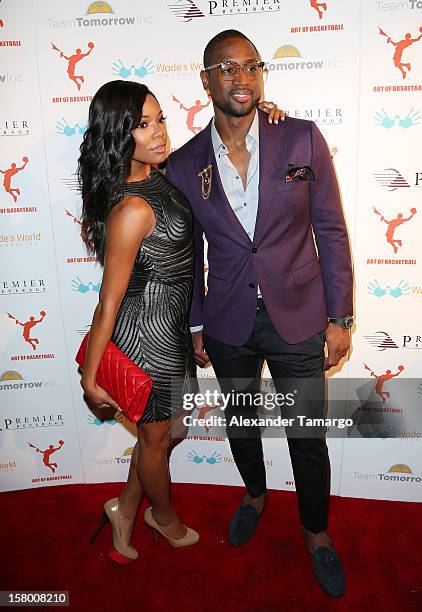 Gabrielle Union and Dwyane Wade make an appearance as Premier Beverage Hosts Art Of Basketball: Heat Wave With Dwyane Wade & Chris Bosh on December...