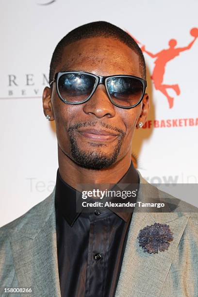 Chris Bosh makes an appearance as Premier Beverage Hosts Art Of Basketball: Heat Wave With Dwyane Wade & Chris Bosh on December 7, 2012 in Miami,...