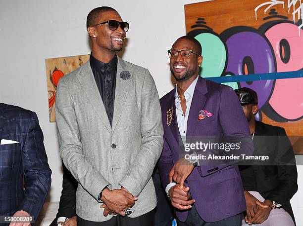 Chris Bosh and Dwyane Wade make an appearance as Premier Beverage Hosts Art Of Basketball: Heat Wave With Dwyane Wade & Chris Bosh on December 7,...