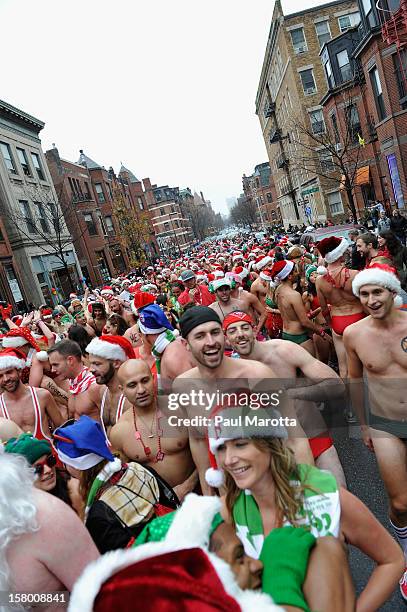 More than 700 runners participate in the 2012 Boston Santa Speedo Run, sponsored by Universal Studios Home Entertainment release of TED on DVD, as a...