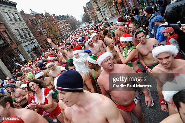 More than 700 runners participate in the 2012 Boston Santa Speedo Run, sponsored by Universal Studios Home Entertainment release of TED on DVD, as a...