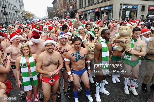 More than 700 runners participate in the 2012 Boston Santa Speedo Run, sponsored by Universal Studios Home Entertainment release of TED on DVD, as a...