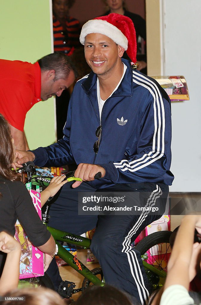 Alex Rodriguez Delivers Toys at Boys & Girls Clubs of Miami-Dade