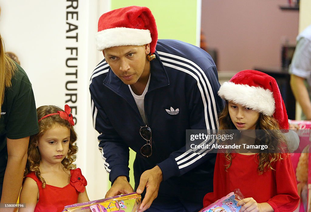 Alex Rodriguez Delivers Toys at Boys & Girls Clubs of Miami-Dade