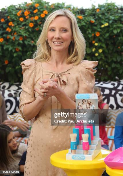 Actress Anne Heche attends the launch of her "Tickle Time Sunblock" at The COOP on December 8, 2012 in Studio City, California.