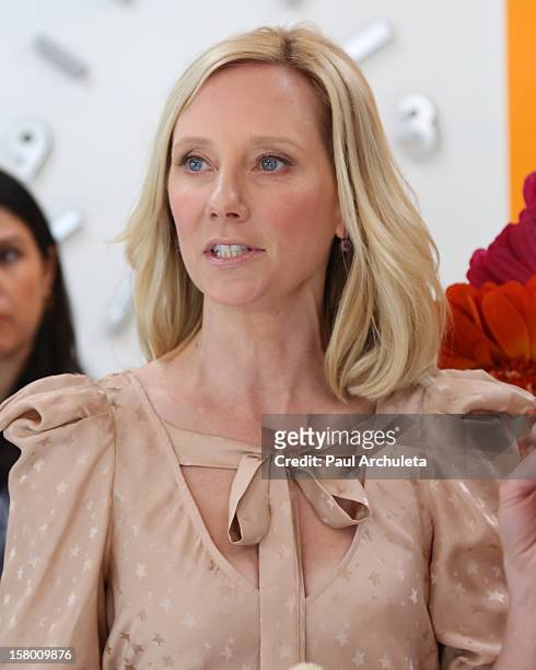 Actress Anne Heche attends the launch of her "Tickle Time Sunblock" at The COOP on December 8, 2012 in Studio City, California.