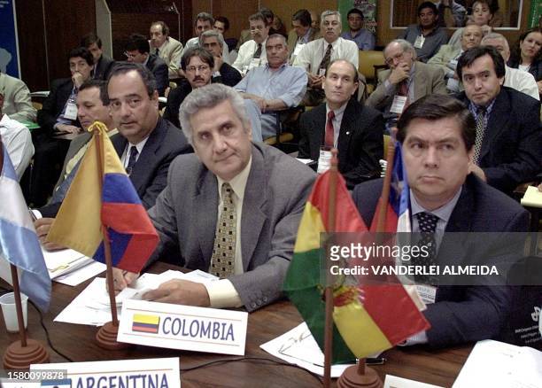 Alvaro Jose Abisambra , general manager of the Colombian Farming Institute and Herman Rojas, head of department of cattle protection of the ministry...