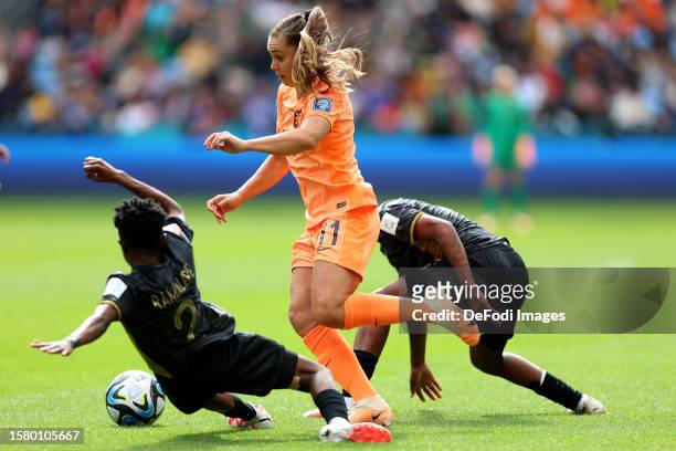 Lieke Martens of Netherlands battle for the ball during the FIFA Women's World Cup Australia & New Zealand 2023 Round of 16 match between Netherlands...
