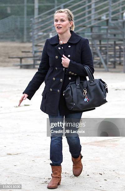 Reese Witherspoon attends a soccer game in Pacific Palisades on December 8, 2012 in Los Angeles, California.