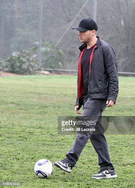 Ryan Phillippe attends a soccer game for his son Deacon in Pacific Palisades on December 8, 2012 in Los Angeles, California.