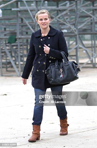 Reese Witherspoon attends a soccer game in Pacific Palisades on December 8, 2012 in Los Angeles, California.