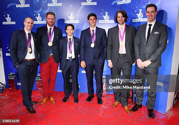 James Foad, Will Satch, Phelan Hill, Mark Hunter, Tom Ransley and Rick Egington attend The National Lottery Awards 2012, celebrating the UK's...
