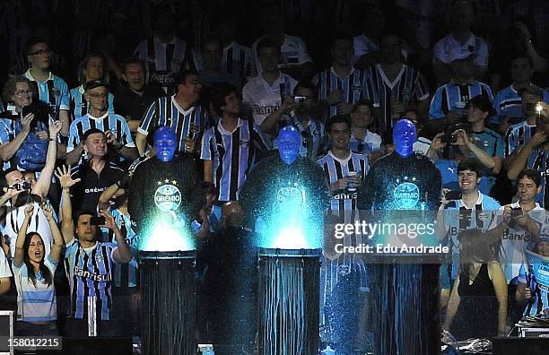 View of a show before a match between Gremio and Hamburgo at the new Gremio Stadium on December 08, 2012 in Porto Alegre, Brazil.