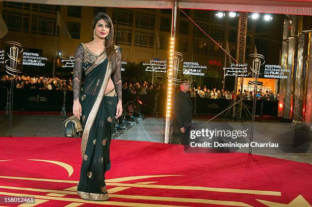 Indian actress Pryianka Chopra arrives to the awrard ceremony of the 12th International Marrakech Film Festival on December 8, 2012 in Marrakech,...