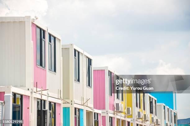 makeshift covid-19 hospital (fangcang shelter hospital) and isolation facilities in the lanshi park,jiangmen,south china’s guangdong province. - department of health stock pictures, royalty-free photos & images