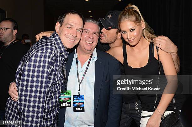 Froggy, Elvis Duran, Enrique Iglesias and Anna Kournikova attend the Y100's Jingle Ball 2012 at the BB&T Center on December 8, 2012 in Miami.