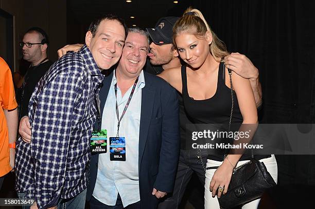 Froggy, Elvis Duran, Enrique Iglesias and Anna Kournikova attend the Y100's Jingle Ball 2012 at the BB&T Center on December 8, 2012 in Miami.