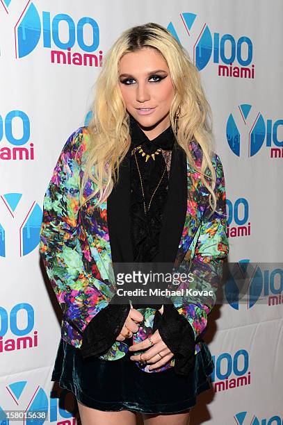 Ke$ha attends the Y100's Jingle Ball 2012 at the BB&T Center on December 8, 2012 in Miami.