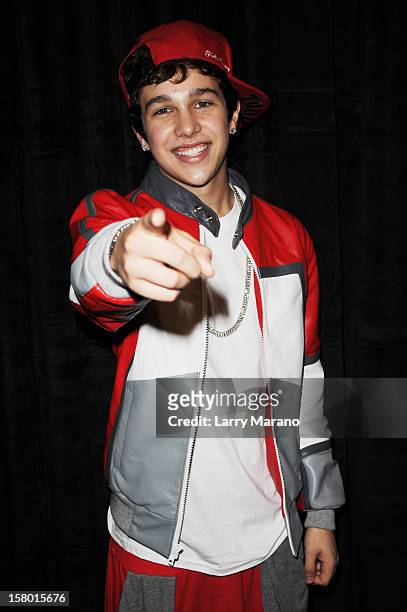 Austin Mahone attends the Y100's Jingle Ball 2012 at the BB&T Center on December 8, 2012 in Miami.